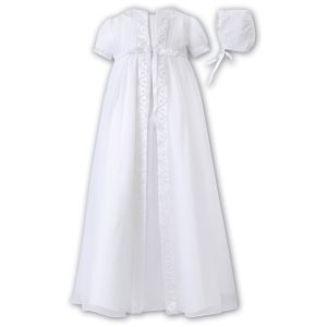 Sarah Louise White Ceremonial Christening Robe With Coat And Bonnet