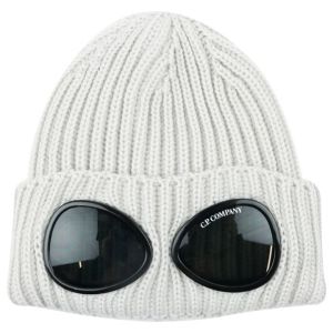 CP Company Knitted Sandshell White Goggle Hat