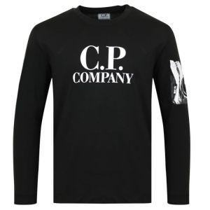 CP COMPANY Black Pocket Print T Shirt