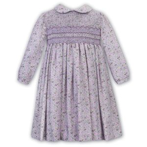 Sarah Louise Girls Ivory And Lilac Floral Dress