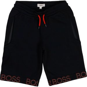 BOSS Kidswear Blue Jersey Elasticated Tape Logo Shorts