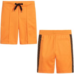 FENDI Boys Orange FF Logo Shorts