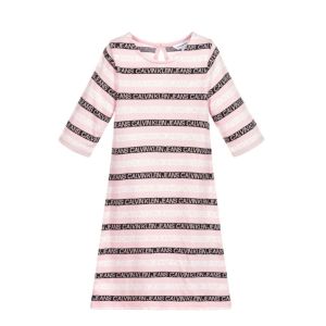 Calvin Klein Jeans Pink Stripe Logo Dress
