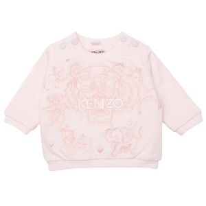 KENZO KIDS Baby Girls Pink  Iconic Tiger Ivory Logo Sweatshirt