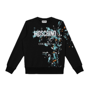 Moschino Boy&#039;s Black Paint Sweatshirt SS24