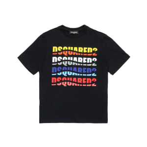 DSQUARED2 Black Contrasting, All-Over Logo T-Shirt