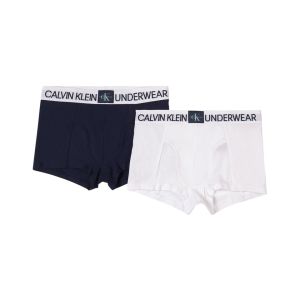 Calvin Klein Boys Navy and White Logo Boxer Set (2 Pack)