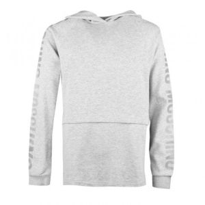 Moschino Kid-Teen Boys Grey Cotton Hooded Top