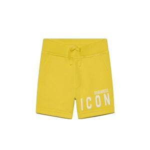 DSQUARED2 ICON Baby Bright Yellow Shorts With White Logo