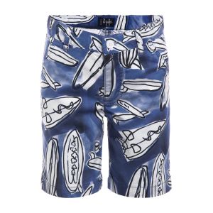 Il Gufo Boys Blue Cotton Surf Board Shorts