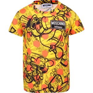 Moschino Kid-Teen Yellow Pages Cotton T-Shirt