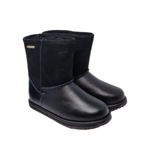 Emu Australia Girls Black Leather Bottom And Suade Top "Trigg" Boots
