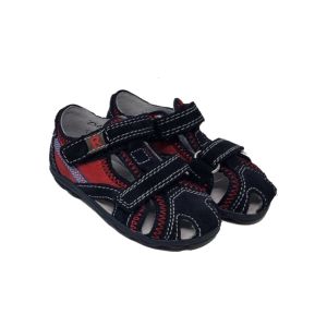 Richter Boys Navy Blue And Red Velcro Sandals