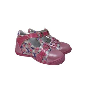 Gbb Girls Fushia Floral T-Bar Shoes