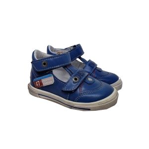 Gbb Boys Royal Blue "Pepino" Ankle Boot With Double Velcro Straps
