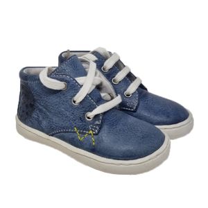 Gbb Boys Blue Soft Leather Lace Up Boots