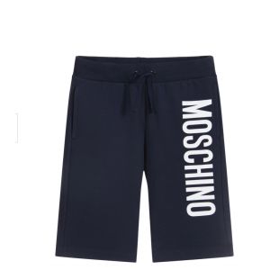 Moschino Boys  Navy Blue Cotton SS23 Logo Shorts