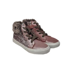 Catimini Girls Shimmering Pink Boots With Sequins And Fur Cuffs