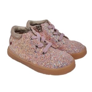 Gbb Girls "Sacha" Sparkling Pink Ankle Boots With Zips