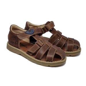 Gbb Boys Brown "Paterne" Leather Sandals