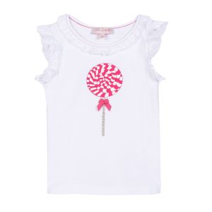 Lili Gaufrette Girl's White Lollipop T-Shirt
