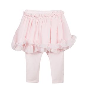 Lili Gaufrette Girl's Pink Skirt with Leggings