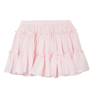 Lili Gaufrette Girl's Pink Crepe Skirt