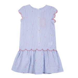 Lili Gaufrette Girl's Blue pin striped dress