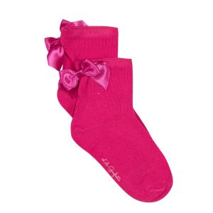 Lili Gaufrette Girl's Fuchsia Bow Socks