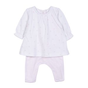 Absorba Pink And White Spot Babygrow