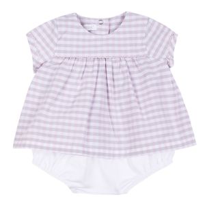 Absorba Baby Girl's Pink And Grey Gingham Dress Set 