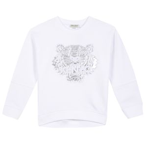 Kenzo Kids Girl's White Tiger Sweatshirt 