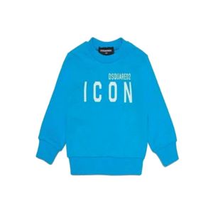 DSQUARED2 ICON Bright Blue Sweatshirt With White Logo