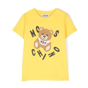 Moschino Yellow 'Toy' Letter Logo Cotton T-Shirt