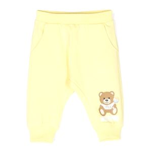 Moschino Baby Yellow Teddy Bear With Rattle Cotton Joggers