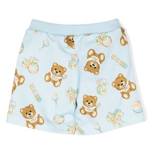 Moschino Baby Pale Blue  Cotton Teddy Bear Shorts