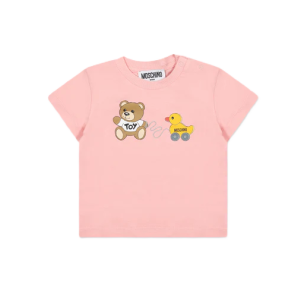 Moschino Baby Pink Bear And Duck T-Shirt