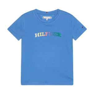 Tommy Hilfiger Girl&#039;s Blue Spell Monotype Logo T-Shirt SS24