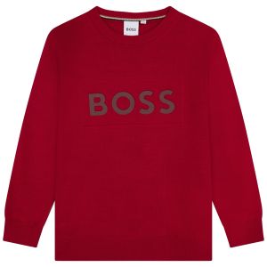 BOSS Red Cotton Knit Logo Jumper