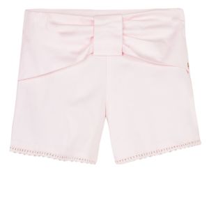Lili Gaufrette Girls Pink Cotton Bow Shorts