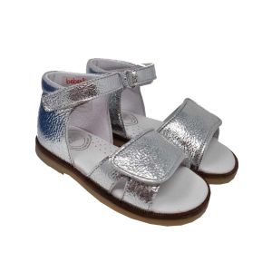 Beberlis Girls Metalic Textured Silver Sandals