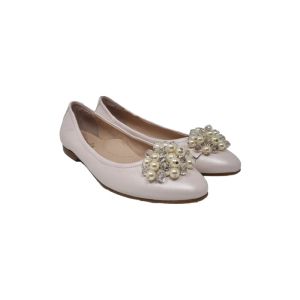 Beberlis Rose Flat Slip on Shoes With Pearl Decoration