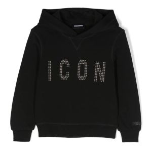DSQUARED2 ICON Black Studded Logo Sweatshirt