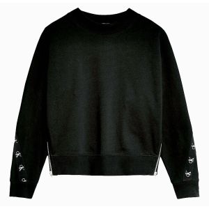 Calvin Klein Jeans Black  Jersey Logo Zip Sweatshirt