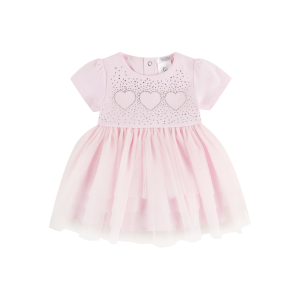 Deolinda Girls Pink Dress With Diamante Detail And Tulle Skirt