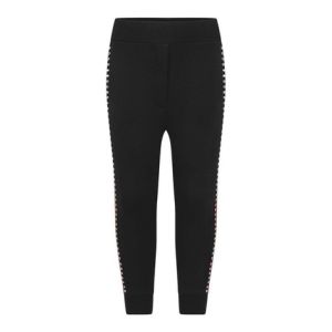 Monnalisa Girls Black and Red Cotton Studded Joggers