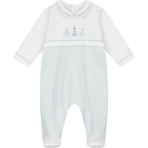 Emile Et Rose Baby Boys Blue 'Dylan' Allover Print With Stripe & Nautical Embroidery
