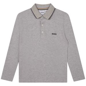 BOSS Boys Grey Longed Sleeved Polo Shirt