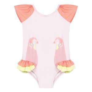 3Pommes Girls Pink Bird Swimsuit