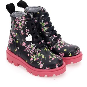 Monnalisa Girls Black Floral Boots